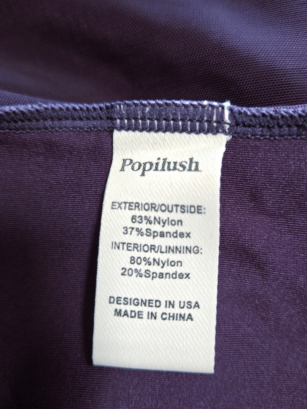 Popilush Dark Purple Mesh Illusion Long Sleeve Bodysuit | Size S - Picture 9 of 10
